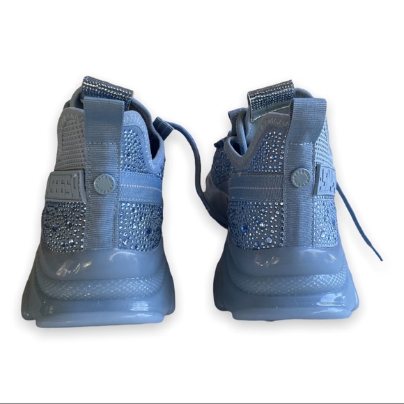 Steve Madden Blue Athletic Shoes Maxima Glam Boyfriend Sneakers Rhinestones 7.5 - Picture 9 of 13